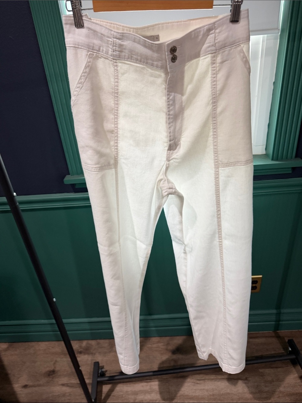 Hudson Jeans White High-Waist Tapered Trousers